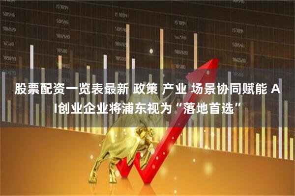 股票配资一览表最新 政策 产业 场景协同赋能 AI创业企业将浦东视为“落地首选”